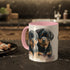 Rottweiler Pupies - Color Accent Mugs, 11oz